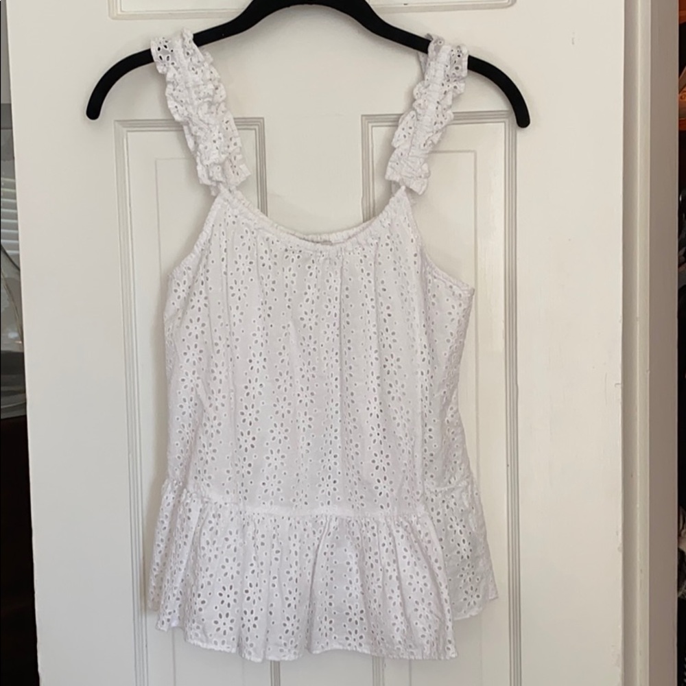 White Eyelet Ruffle Strap Tank Top - Madewell